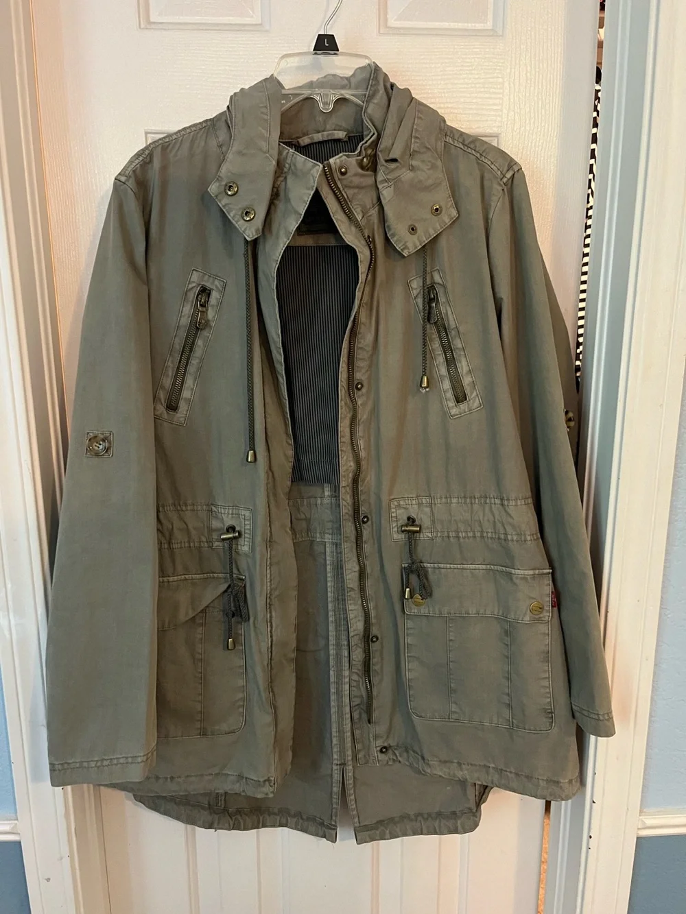 Levi’s Olive Green Casual Hooded Utility Jacket